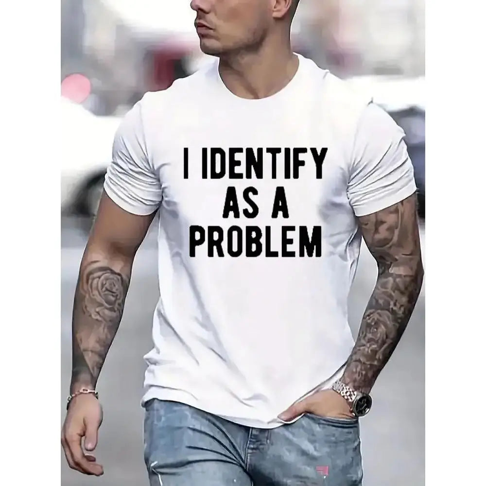 Summer men's printed short-sleeved T-shirt, suitable for Valentine's Day and Easter, as  a holiday gift, for travel