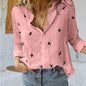 Korean Fashion Blue Pink Lapel Shirt Women's