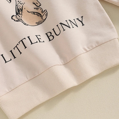0-3Y Toddler Baby Boy Girl Easter Outfit Crewneck Sweatshirt Letter Long Sleeve Pullover Spring Shirt Tops