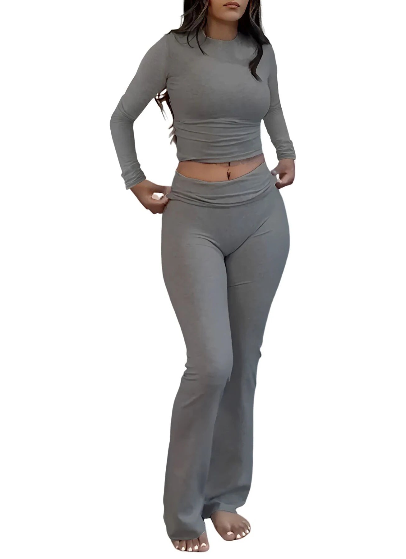 Women's Yoga Two-Piece Wide-Leg Activewear Set Casual Home Yoga Set