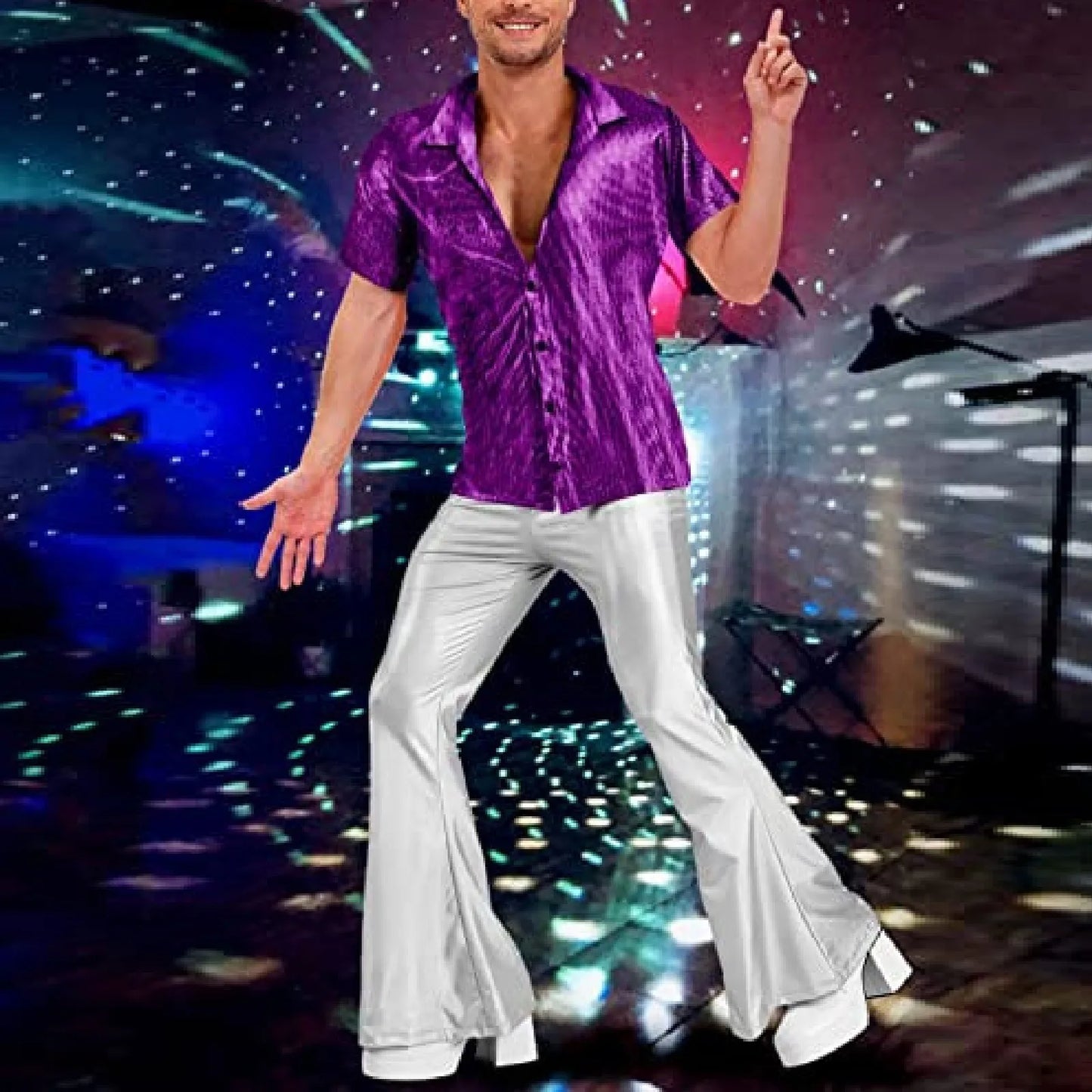 Mens Sequin Short Sleeved Shirt