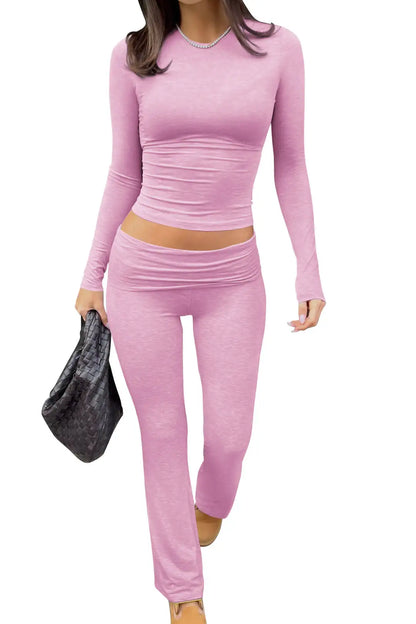 Women's Yoga Two-Piece Wide-Leg Activewear Set Casual Home Yoga Set