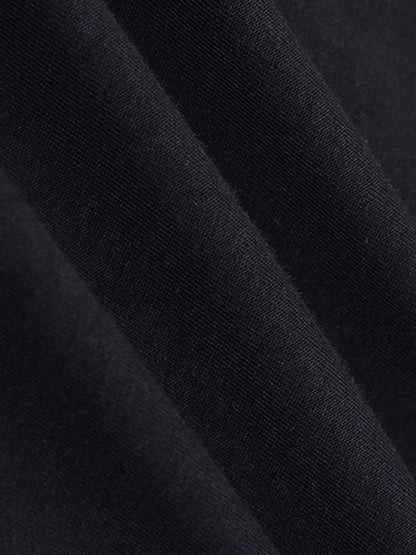 Mens Casual Cotton T-Shirt - Short Sleeve Round Neck with Unique Graphic Design Black & Beige Abstract