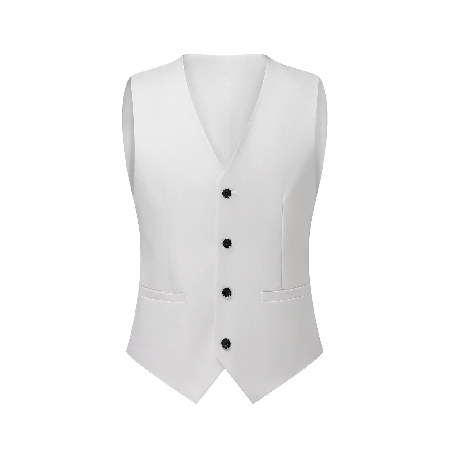 Men's Three-Piece White Suit, Anti-Wrinkle, No-Iron, Fur Business Formal Suit, Four-Season Workplace