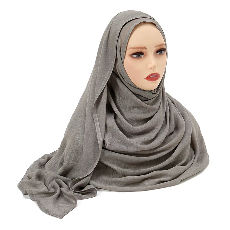 Muslim Modal Hijab Rayon Cotton Shawls Plain Scarf  Turban Headband 190*85cm