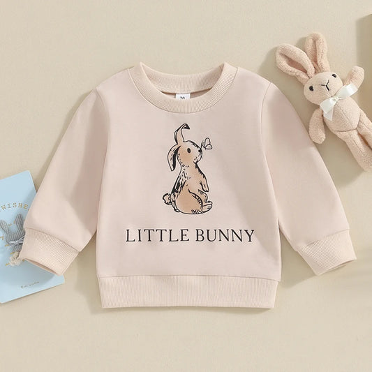 0-3Y Toddler Baby Boy Girl Easter Outfit Crewneck Sweatshirt Letter Long Sleeve Pullover Spring Shirt Tops