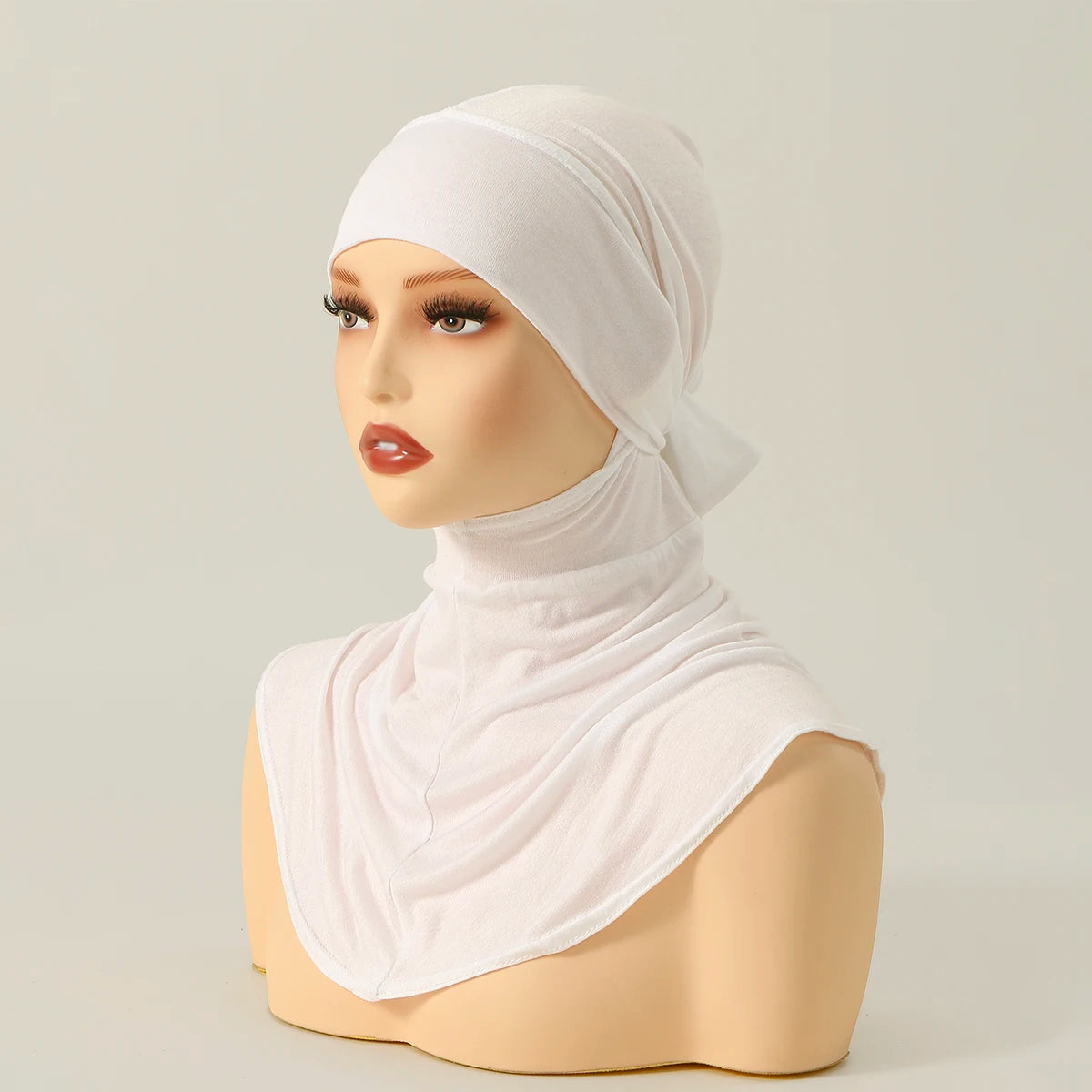 Balaclava Inner Hijabs  Solid Color Tie Back Elasticity Hijabs Full Cover Headscarf