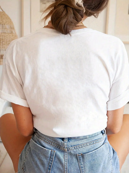 Easter Bunny Print Amelia Name t Shirt Easter Women Casual Outfit White Plus-Size