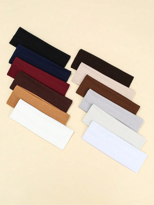 5-Piece Women's Elastic Sports Sweatbands, Soft Turban Headwraps