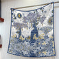 90cm Square Scarf Women Fashion Floral Twill Silk Shawl Hijab Luxury Bandana Foulard Neckerchief