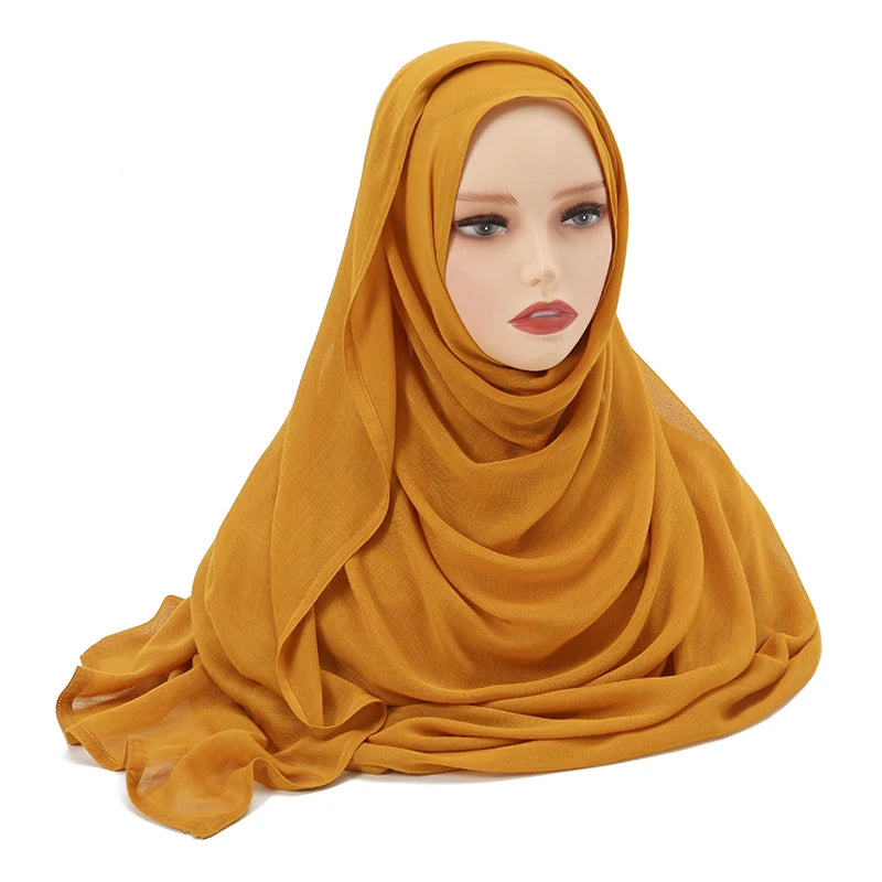 Muslim Modal Hijab Rayon Cotton Shawls Plain Scarf  Turban Headband 190*85cm
