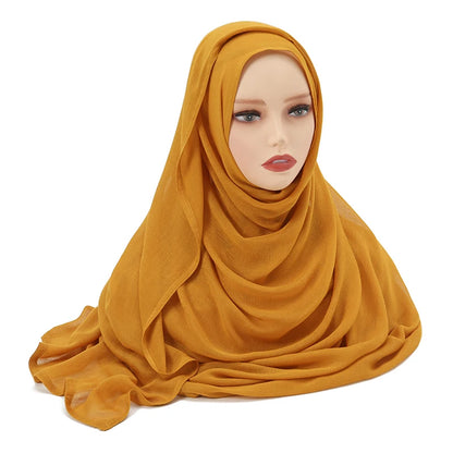Muslim Modal Hijab Rayon Cotton Shawls Plain Scarf  Turban Headband 190*85cm
