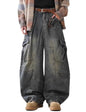 Baggy Barrel Jeans Wide Leg Cargo Jeans Loose Denim For Men And Women
