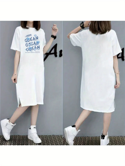 Summer Short-sleeved T-shirt Long Skirt Makes You Look Slim Lazy Summer Clothes