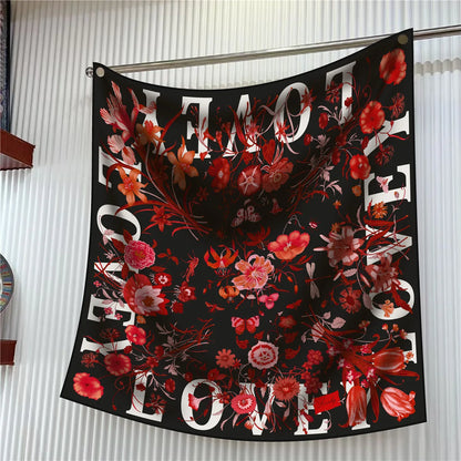 90cm Square Scarf Women Fashion Floral Twill Silk Shawl Hijab Luxury Bandana Foulard Neckerchief