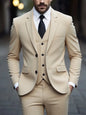 Men's Three-Piece White Suit, Anti-Wrinkle, No-Iron, Fur Business Formal Suit, Four-Season Workplace