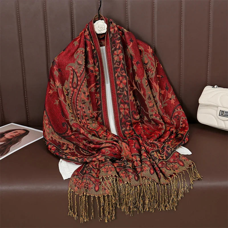 Pashmina Scarf Long Muslim Cashmere Shawl Turban Head Wraps For Women Luxury Brand
