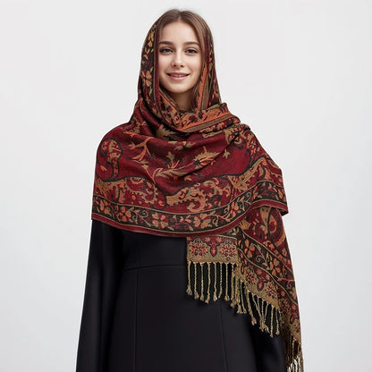 Pashmina Scarf Long Muslim Cashmere Shawl Turban Head Wraps For Women Luxury Brand