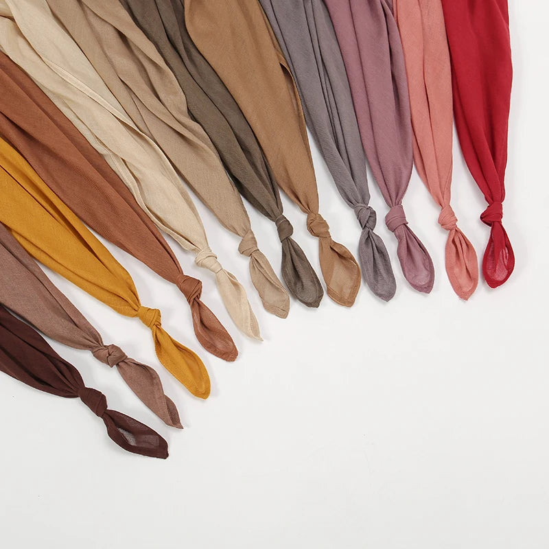 Muslim Modal Hijab Rayon Cotton Shawls Plain Scarf  Turban Headband 190*85cm