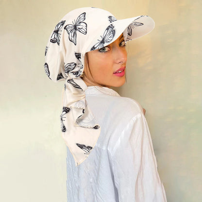 New Muslim Floral Print Hijab Turban Hat for Women Visor Baseball Cap Sun Hats