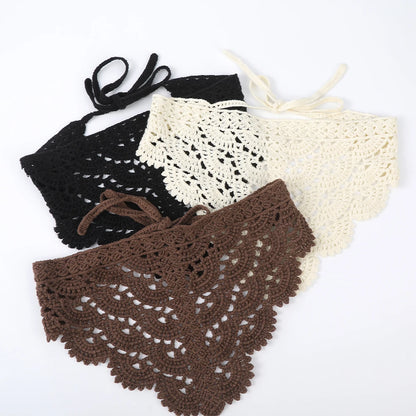 Crochet Bandana Country Style Flower Hair Scarf Knitted Hair Accessories