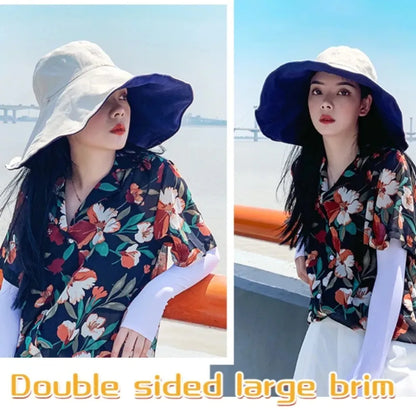 Wide Brim UPF 50+ Sun Hat Women Anti-UV Protection Hiking  Fold Summer Solid Beach Hat