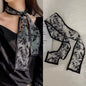 Flower Lace Neck Strap Dressing Band Neckerchief Transparent Long Ribbon Head Scarf