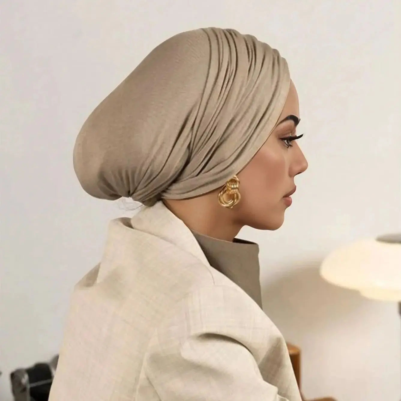 New Muslim Solid scarf Caps Modal Instant Hijab Stretch Turban Cap Islamic Headscarf Headband