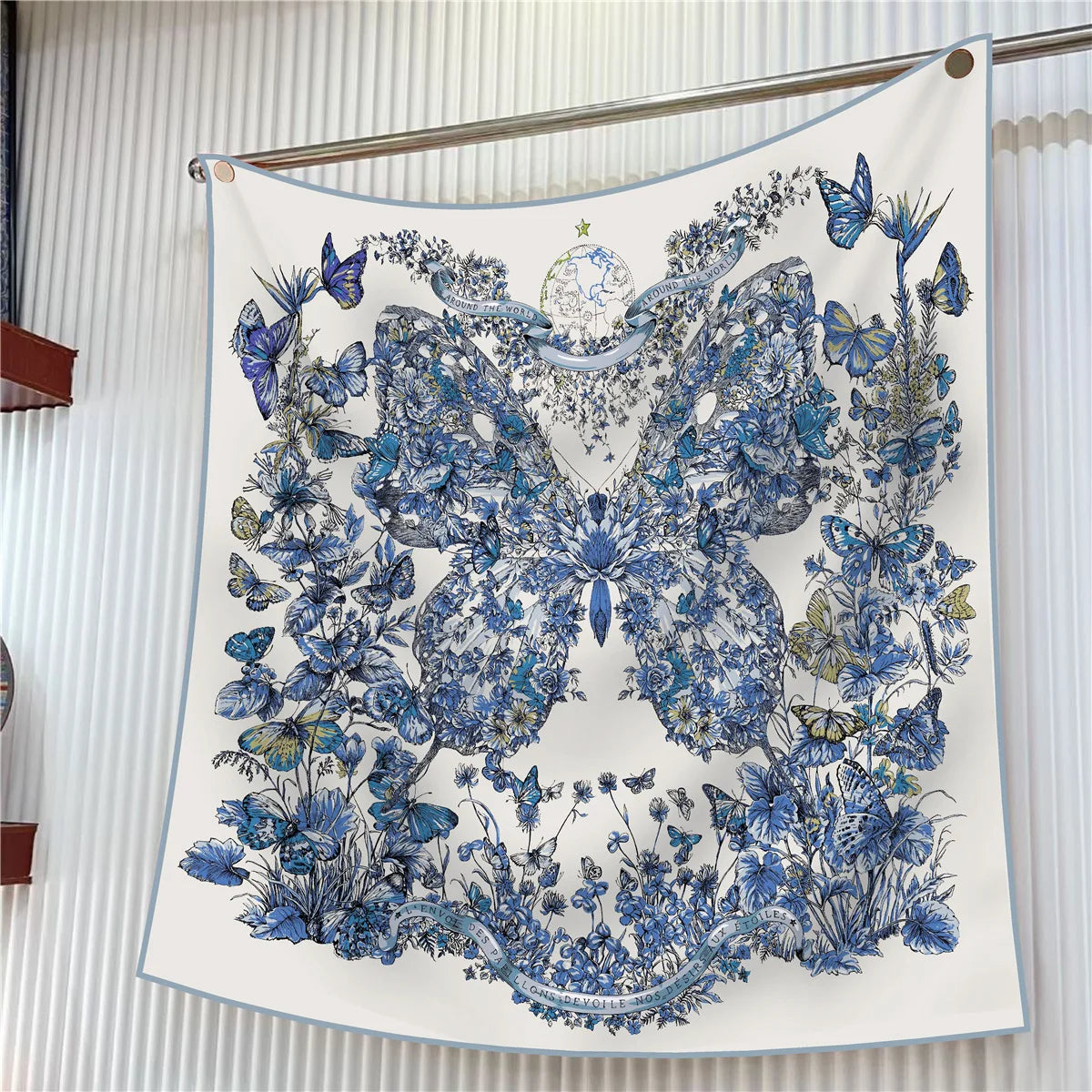 90cm Square Scarf Women Fashion Floral Twill Silk Shawl Hijab Luxury Bandana Foulard Neckerchief