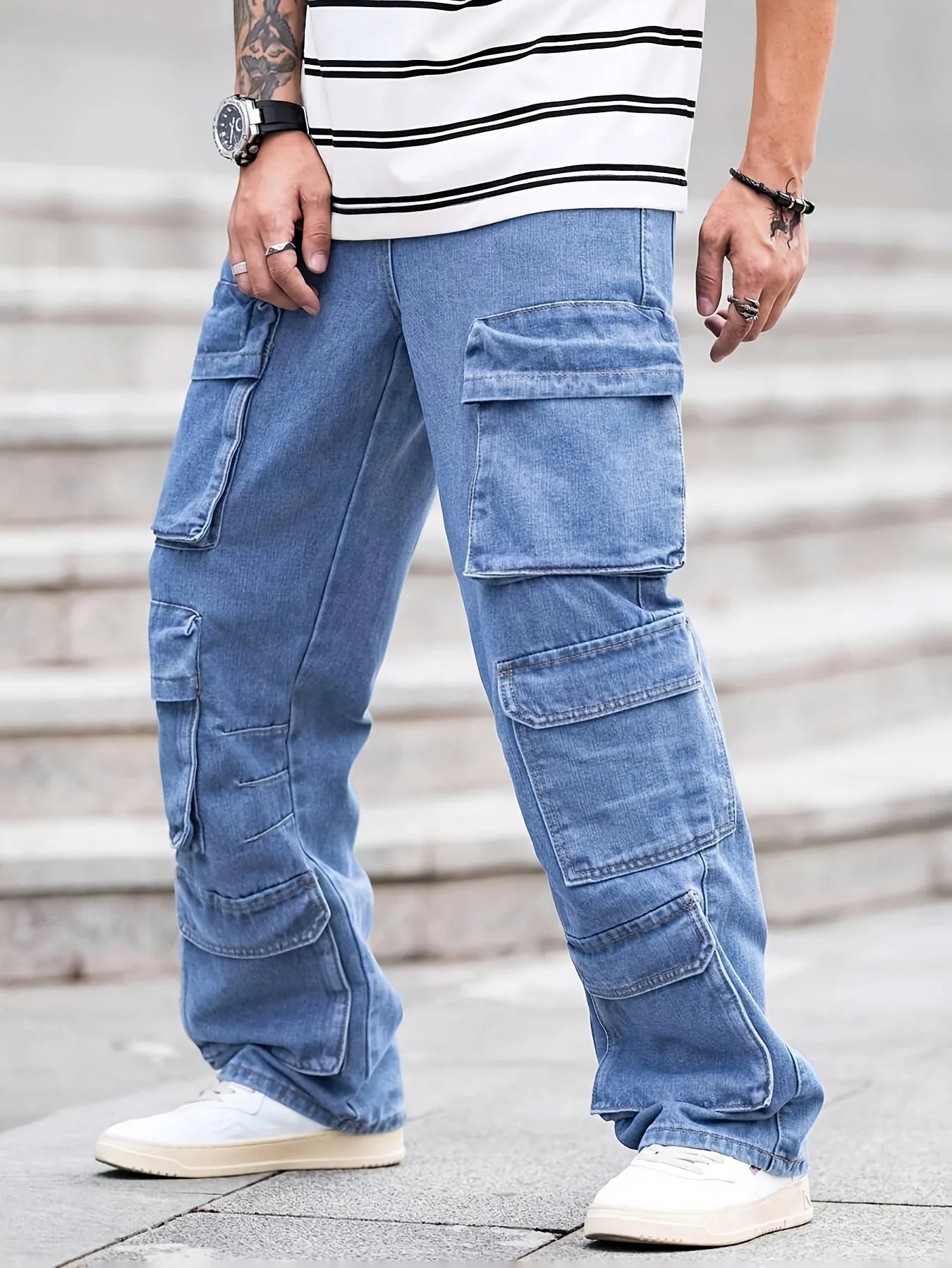 Fashionable men's denim jeans