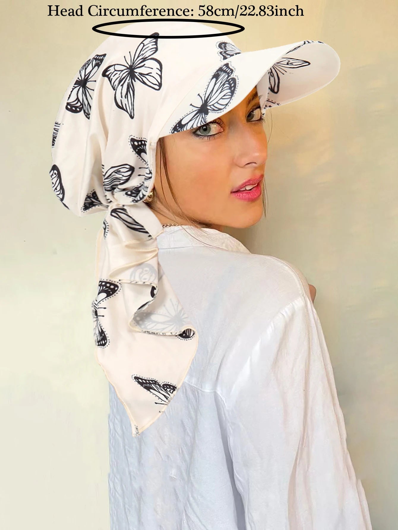 New Muslim Floral Print Hijab Turban Hat for Women Visor Baseball Cap Sun Hats