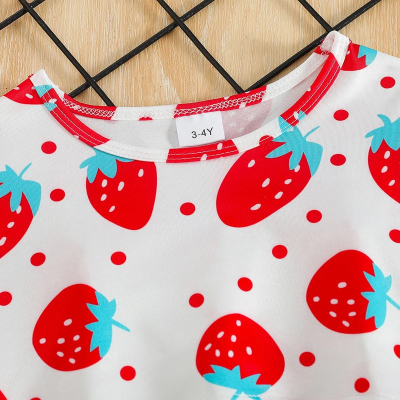 Adorable Toddler Girls Watermelon Print Sleeveless Dress and Matching Sun Hat Set for Summer Fun - 2 Piece Outfit for Little