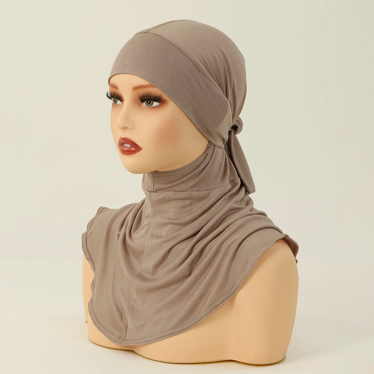 Balaclava Inner Hijabs  Solid Color Tie Back Elasticity Hijabs Full Cover Headscarf