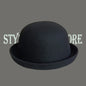 Wool felt hat, bowler hat Japanese style British retro hat, unisex versatile curled brim bucket hat trendy small round hat 버킷