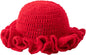 Women's Boho Crochet Ruffle Bucket Hat, Foldable Handmade Summer Beach Cap, Stylish Sun Hat
