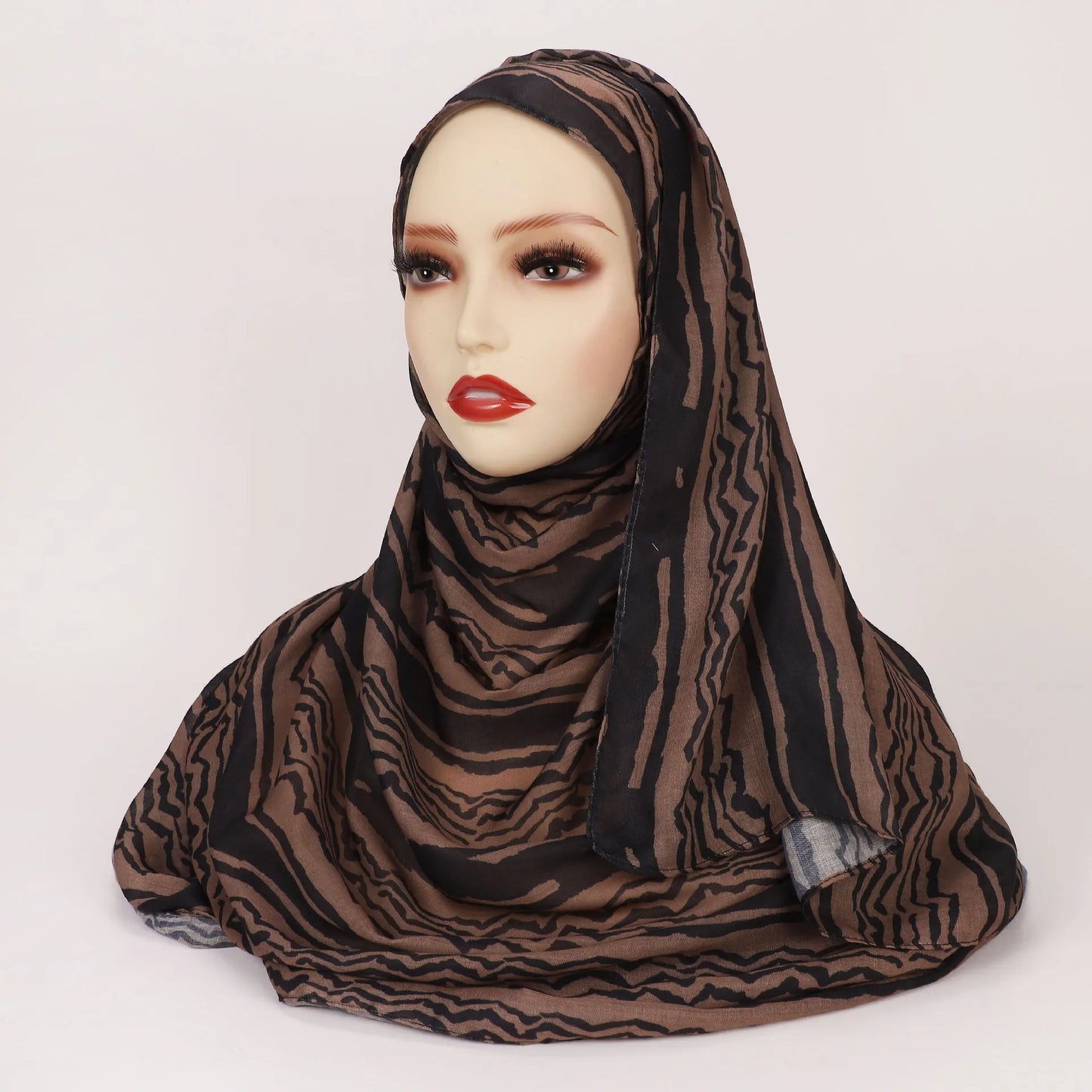 1Pcs Ramadan Hijab Leopard Print Women Watercolor Soft Muslim Hijabs Breathable Shawl Wrap Headscarf Warm