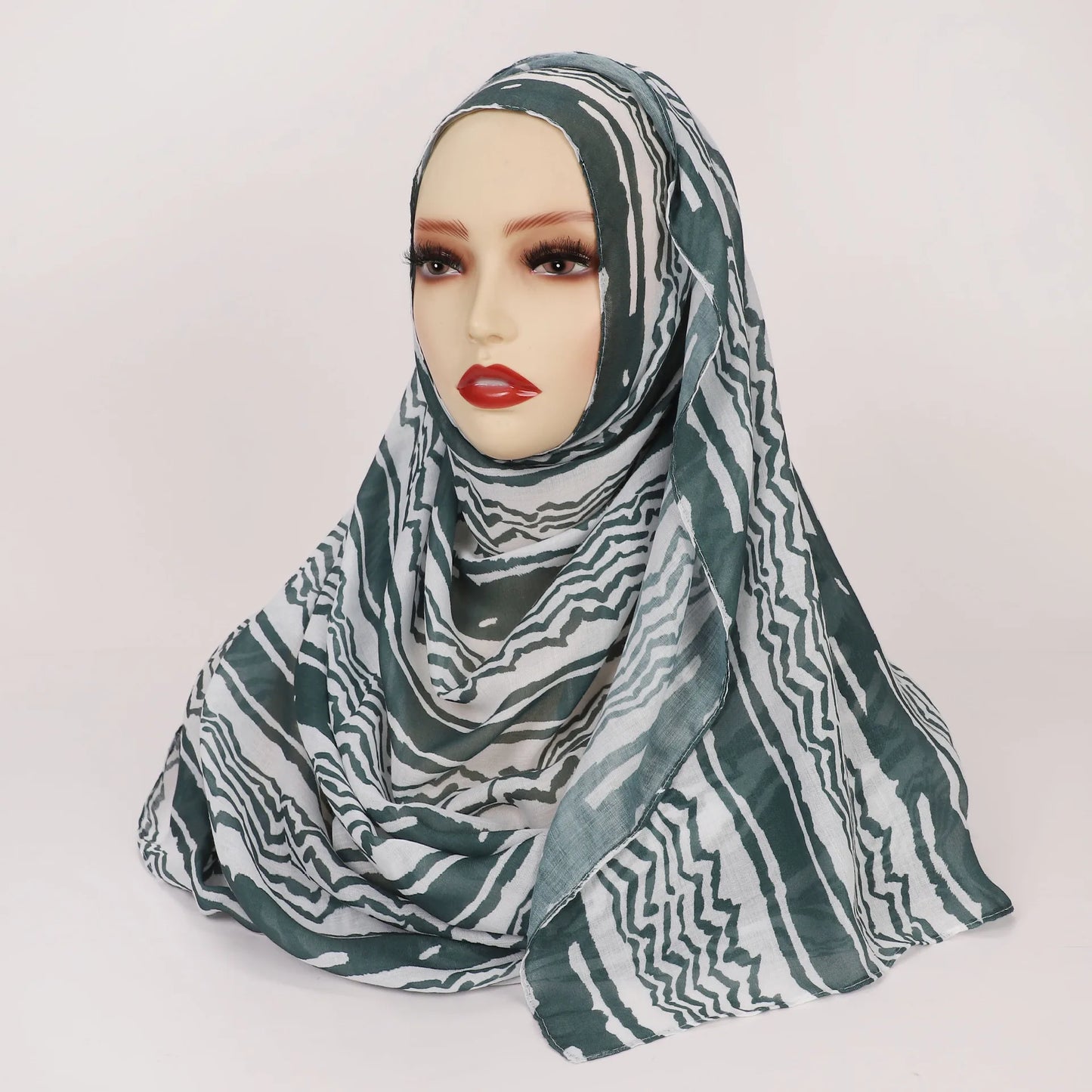 1Pcs Ramadan Hijab Leopard Print Women Watercolor Soft Muslim Hijabs Breathable Shawl Wrap Headscarf Warm