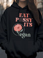 Floral Vegan Print Hoodie Easter Casual Wear Women's Fashion