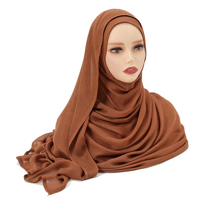 Muslim Modal Hijab Rayon Cotton Shawls Plain Scarf  Turban Headband 190*85cm