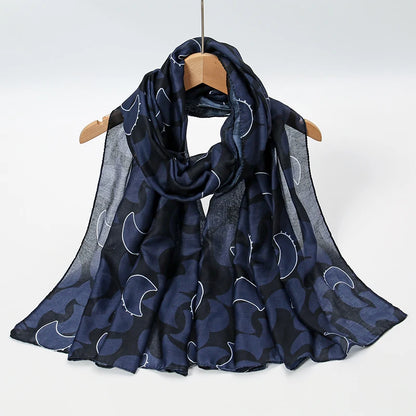 1Pcs Ramadan Hijab Leopard Print Women Watercolor Soft Muslim Hijabs Breathable Shawl Wrap Headscarf Warm