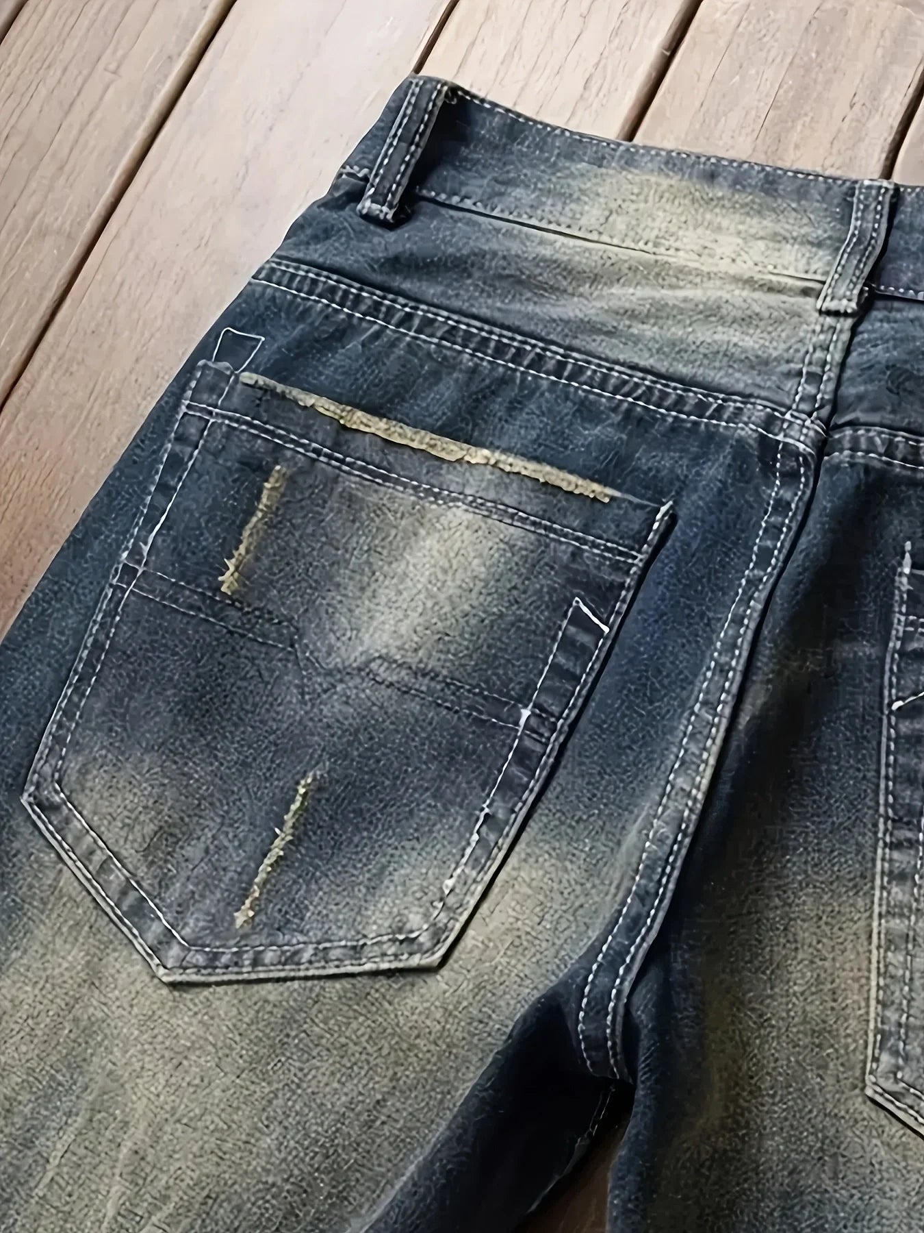 Men's Ripped Slim Biker Jeans