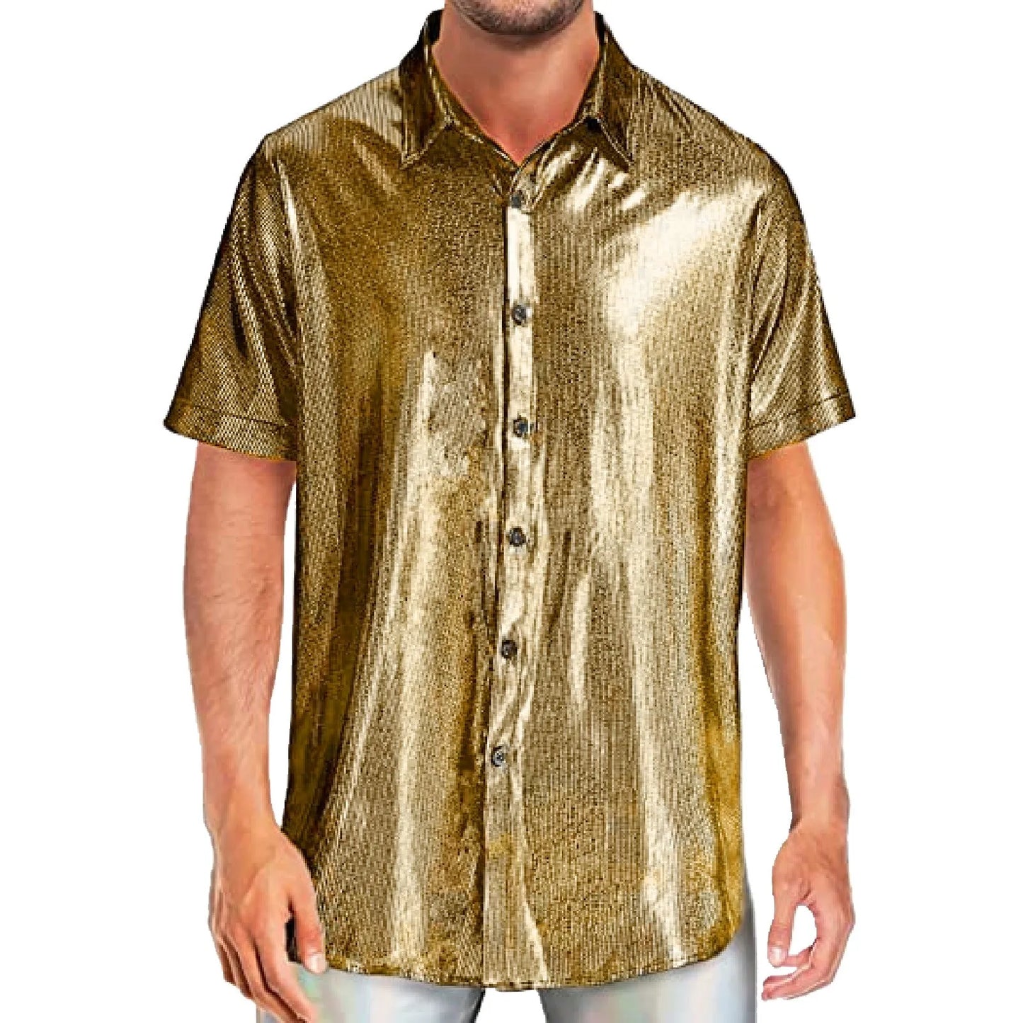 Mens Sequin Short Sleeved Shirt