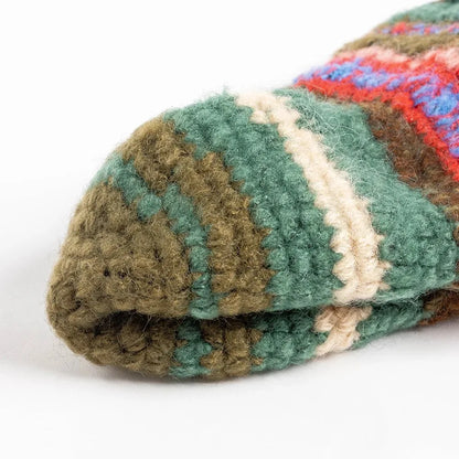 Hand Woven Hat Colorful Knitted Bucket Hat for Winter Hand Crochet Hat