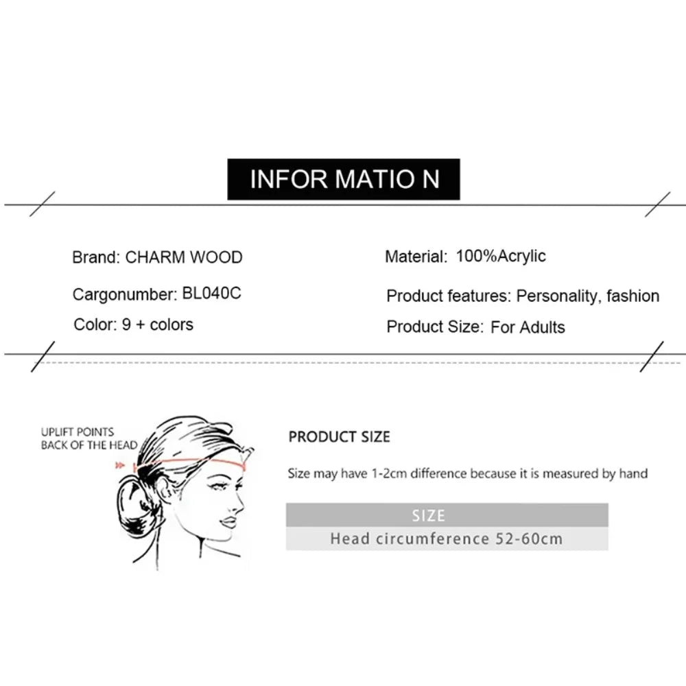 Handmade Women Rhinestone Beret Knitted Stripe Solid Hat Female Ladies Warm Flexible Berets Girls Lady Casual Bonnet