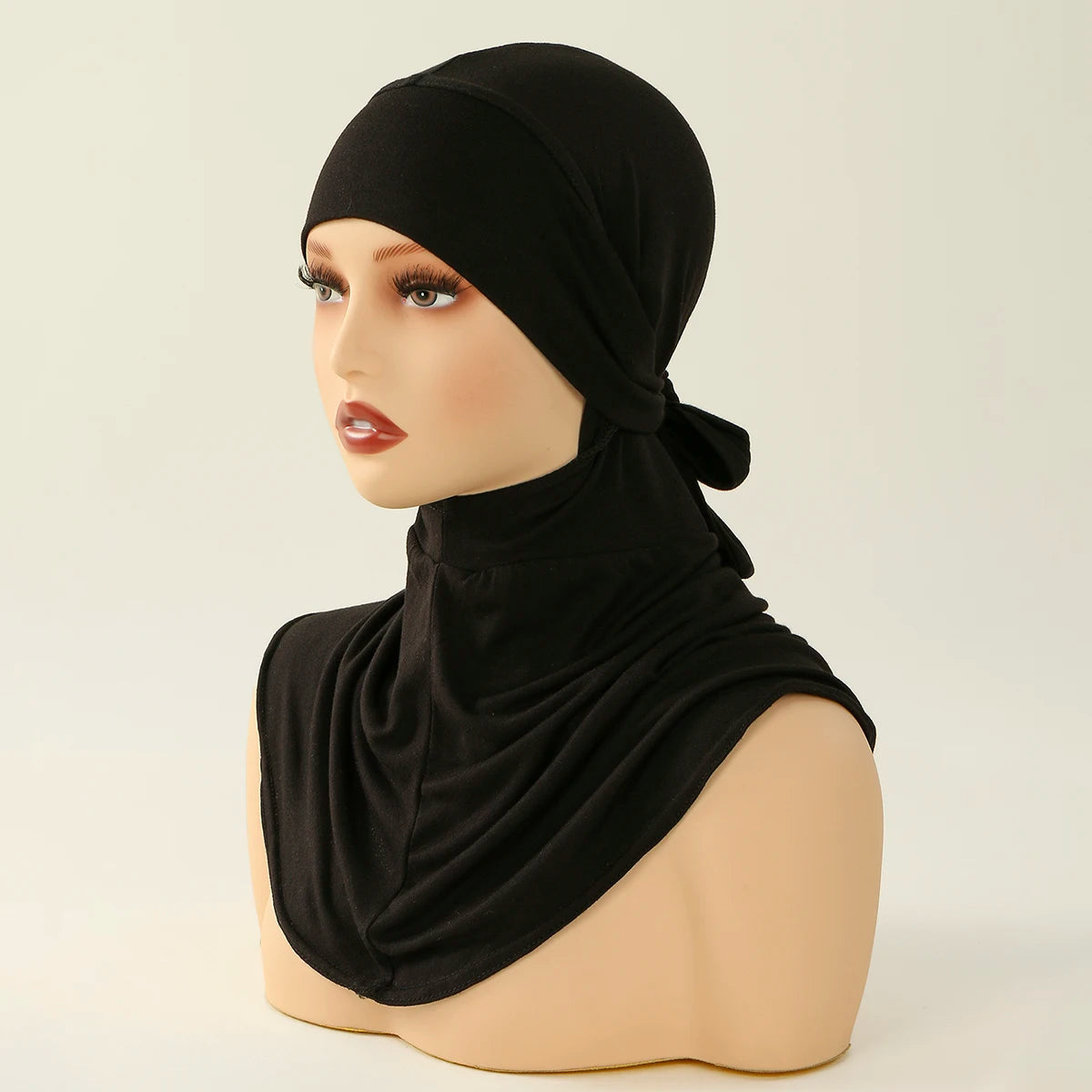 Balaclava Inner Hijabs  Solid Color Tie Back Elasticity Hijabs Full Cover Headscarf