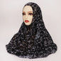 1Pcs Ramadan Hijab Leopard Print Women Watercolor Soft Muslim Hijabs Breathable Shawl Wrap Headscarf Warm