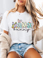 Mama Bunny Easter Printed T-Shirt Women Casual Spring Outfit White Plus-Size