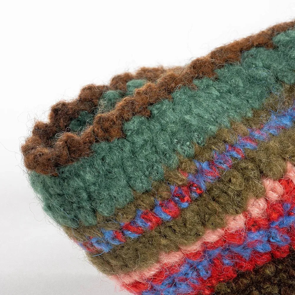 Hand Woven Hat Colorful Knitted Bucket Hat for Winter Hand Crochet Hat
