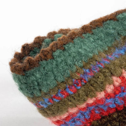 Hand Woven Hat Colorful Knitted Bucket Hat for Winter Hand Crochet Hat