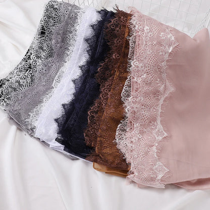 Wedding Style Muslim Soft Lace Hijab Premium Chiffon Scarf Shawl Turban Headwraps Foulard
